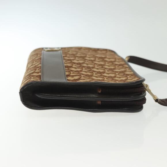 DIOR Trotter Canvas Shoulder Bag Brown Gold - Picture 4 of 13